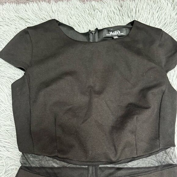 Lulus Black Short Sleeve Fit n Flare Dress Size XS - Picture 4 of 8